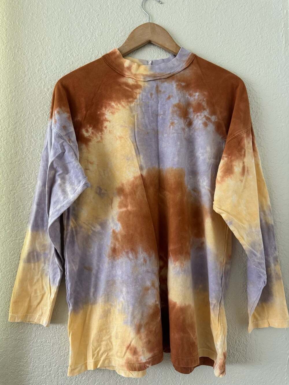 We The Free by Free People Tie Dye Long Sleeve Mock Neck Tee